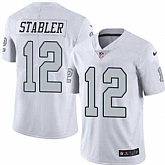 Nike Men & Women & Youth Raiders 12 Kenny Stabler White Color Rush Limited Jersey,baseball caps,new era cap wholesale,wholesale hats